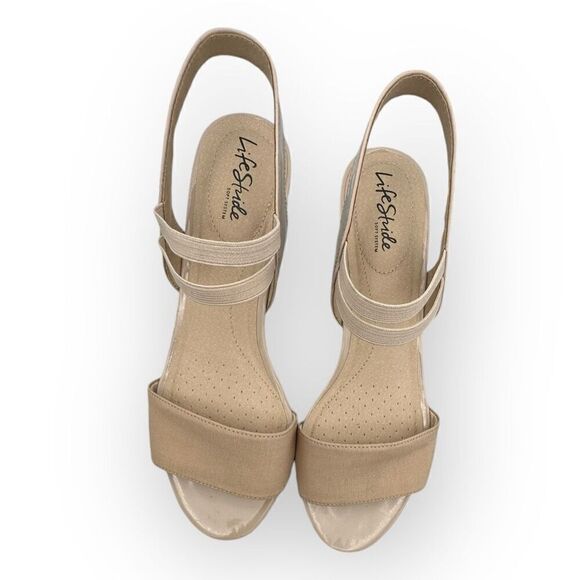 NWT LifeStride Womens Yolo Soft System Wedge Sandals Tender Taupe Size 11M - Picture 3 of 10